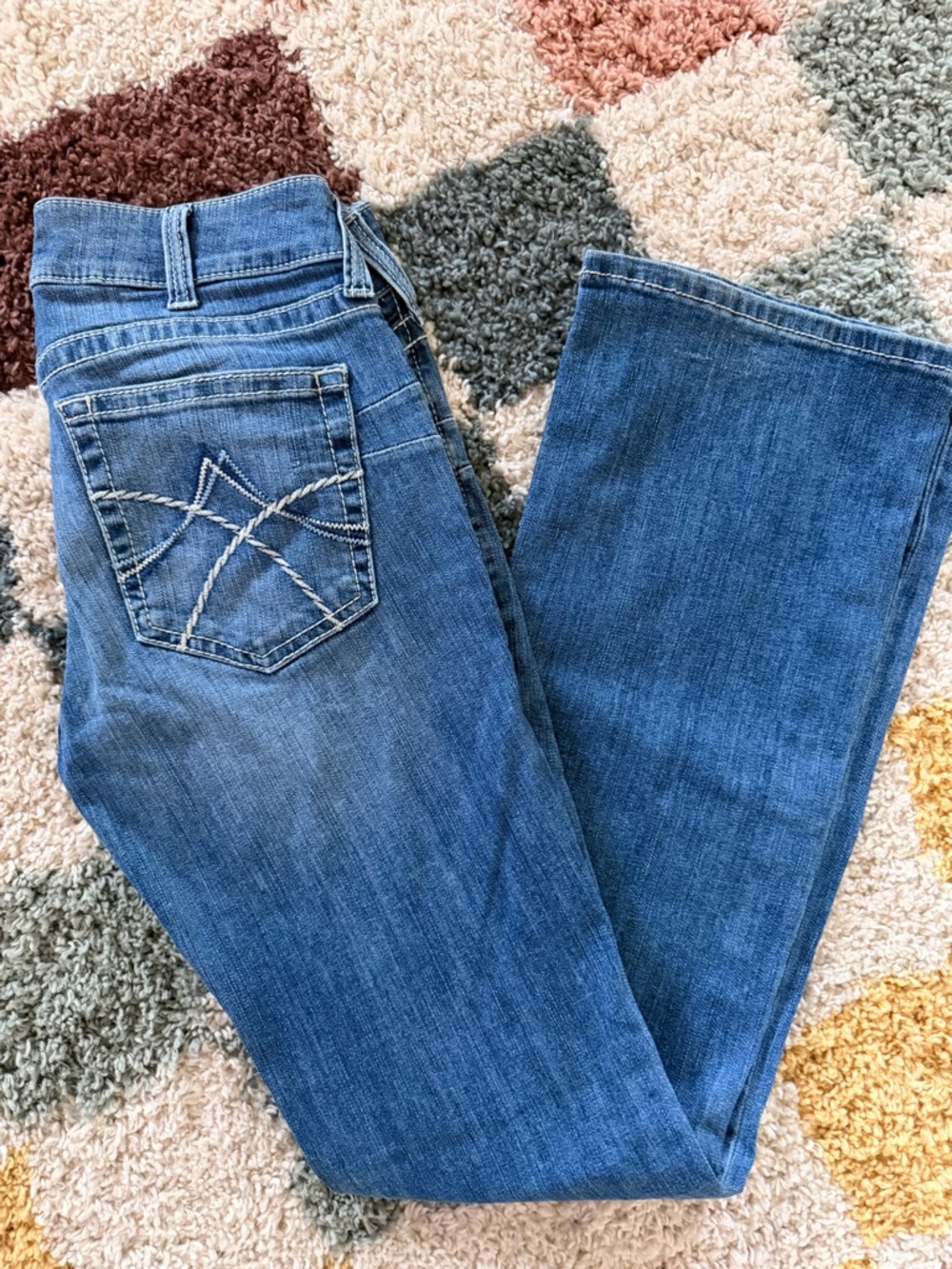 Ariat Women's Blue Bootcut Jeans with Embroidered Back Pocket